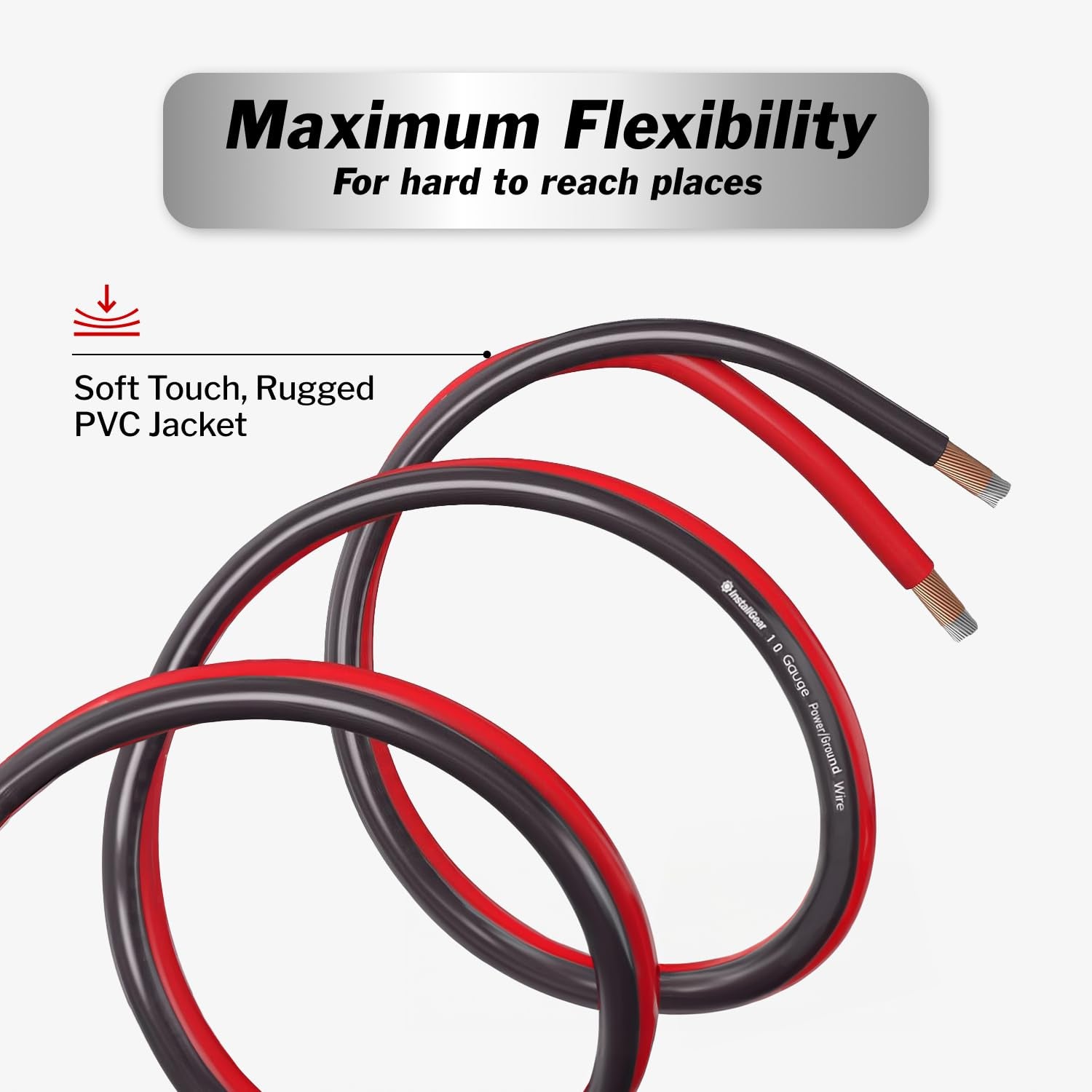 10 Gauge Wire (50Ft) Copper Clad Aluminum CAA - Primary Automotive Wire, Car Amplifier Power & Ground Cable, Battery Cable, Car Audio Speaker Stereo, RV Trailer Wiring Welding Cable 10Ga